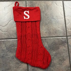 Monogram Christmas Stocking with “S”